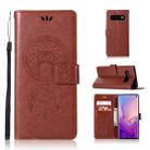 Wind Chime Owl Embossing Pattern Horizontal Flip Leather Case with Holder & Card Slots & Wallet For Galaxy S10(Brown) - 1