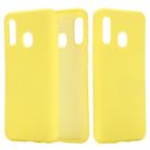 Solid Color Liquid Silicone Dropproof Full Coverage Protective Case for Galaxy A20e(Yellow) - 1
