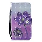 3D Diamond Encrusted Painting Pattern Coloured Drawing Horizontal Flip PU Leather Case with Holder & Card Slots & Wallet For iPhone 6 & 6s(Purple Flower) - 1