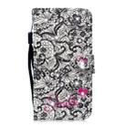 3D Diamond Encrusted Painting Pattern Coloured Drawing Horizontal Flip PU Leather Case with Holder & Card Slots & Wallet For iPhone X / XS(Lace Flower) - 1