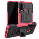 Tire Texture TPU+PC Shockproof Protective Case with Holder for Huawei P20 Lite 2019(Pink) - 1