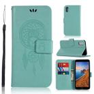 Wind Chime Owl Embossing Pattern Horizontal Flip Leather Case with Holder & Card Slots & Wallet For Xiaomi Redmi 7A(Green) - 1