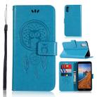 Wind Chime Owl Embossing Pattern Horizontal Flip Leather Case with Holder & Card Slots & Wallet For Xiaomi Redmi 7A(Blue) - 1