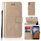 Wind Chime Owl Embossing Pattern Horizontal Flip Leather Case with Holder & Card Slots & Wallet For Xiaomi Redmi 7A(Gold) - 1