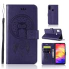 Wind Chime Owl Embossing Pattern Horizontal Flip Leather Case with Holder & Card Slots & Wallet For Xiaomi Redmi Note 7(Purple) - 1