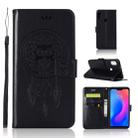 Wind Chime Owl Embossing Pattern Horizontal Flip Leather Case with Holder & Card Slots & Wallet For Xiaomi Redmi 6 Pro(Black) - 1