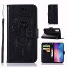 Wind Chime Owl Embossing Pattern Horizontal Flip Leather Case with Holder & Card Slots & Wallet For Xiaomi Mi 9(Black) - 1