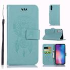 Wind Chime Owl Embossing Pattern Horizontal Flip Leather Case with Holder & Card Slots & Wallet For Xiaomi Mi 9(Green) - 1