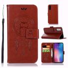 Wind Chime Owl Embossing Pattern Horizontal Flip Leather Case with Holder & Card Slots & Wallet For Xiaomi Mi 9(Brown) - 1