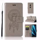 Wind Chime Owl Embossing Pattern Horizontal Flip Leather Case with Holder & Card Slots & Wallet For Sony Xperia XZ3(Grey) - 1