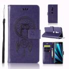 Wind Chime Owl Embossing Pattern Horizontal Flip Leather Case with Holder & Card Slots & Wallet For Sony Xperia XZ3(Purple) - 1