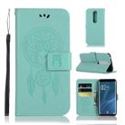 Wind Chime Owl Embossing Pattern Horizontal Flip Leather Case with Holder & Card Slots & Wallet For Sony Xperia 1 / Xperia XZ4(Green) - 1