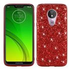 Plating Glittery Powder Shockproof TPU Case For Motorola Moto G7 Play(Red) - 1