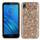 Plating Glittery Powder Shockproof TPU Case For Motorola Moto E6(Gold) - 1