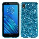 Plating Glittery Powder Shockproof TPU Case For Motorola Moto E6(Blue) - 1