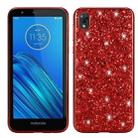 Plating Glittery Powder Shockproof TPU Case For Motorola Moto E6(Red) - 1