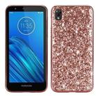 Plating Glittery Powder Shockproof TPU Case For Motorola Moto E6(Rose Gold) - 1