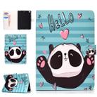 Colored Pattern Drawing Horizontal Flip PU Leather Case with Three-folding Holder & Sleep / Wake-up Function for iPad 5 / 6 / 8(Lovely panda) - 1