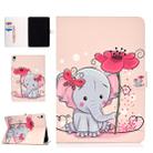 Colored Pattern Drawing Horizontal Flip PU Leather Case with Three-folding Holder & Sleep / Wake-up Function for iPad Pro 11(Elephant flower) - 1