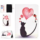 Colored Pattern Drawing Horizontal Flip PU Leather Case with Three-folding Holder & Sleep / Wake-up Function for Mini 1 / 2 / 3 / 4(Love cats) - 1