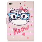 Colored Pattern Drawing Horizontal Flip PU Leather Case with Three-folding Holder & Sleep / Wake-up Function for Mini 1 / 2 / 3 / 4(Glasses cat) - 3