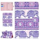 Colored Pattern Drawing Horizontal Flip PU Leather Case with Three-folding Holder for 8 inch Tablet PC(Totem elephants) - 1