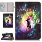 Colored Pattern Drawing Horizontal Flip PU Leather Case with Three-folding Holder for 10 inch Tablet PC(Nebula deer) - 1