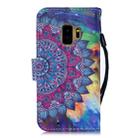 3D Diamond Encrusted Painting Pattern Coloured Drawing Horizontal Flip PU Leather Case with Holder & Card Slots & Wallet For Galaxy S9(Oil Painted Mandala) - 3