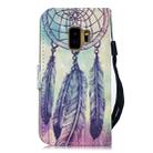 3D Diamond Encrusted Painting Pattern Coloured Drawing Horizontal Flip PU Leather Case with Holder & Card Slots & Wallet For Galaxy S9(Feather Wind Chime) - 3