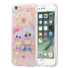Gold Foil Style Dropping Glue TPU Soft Protective Case for iPhone 6 Plus(Loving Owl) - 1