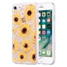 Gold Foil Style Dropping Glue TPU Soft Protective Case for iPhone 7(Sunflower) - 1