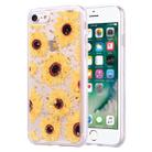 Gold Foil Style Dropping Glue TPU Soft Protective Case for iPhone 7 Plus(Sunflower) - 1