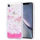 Gold Foil Style Dropping Glue TPU Soft Protective Case for iPhone XR(Sakura) - 1