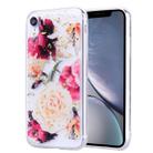Gold Foil Style Dropping Glue TPU Soft Protective Case for iPhone XR(Flower) - 1