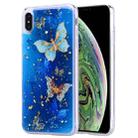 Gold Foil Style Dropping Glue TPU Soft Protective Case for iPhone XS Max(Blue Butterfly) - 1