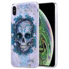 For iPhone X / XS Gold Foil Style Dropping Glue TPU Soft Protective Case(Skull) - 1