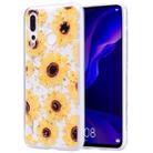 Cartoon Pattern Gold Foil Style Dropping Glue TPU Soft Protective Case for Huawei Y7 (2019)(Sunflower) - 1