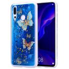 Cartoon Pattern Gold Foil Style Dropping Glue TPU Soft Protective Case for Huawei Y7 (2019)(Blue Butterfly) - 1