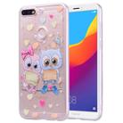 Cartoon Pattern Gold Foil Style Dropping Glue TPU Soft Protective Case for Huawei Honor 7C(Loving Owl) - 1