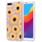 Cartoon Pattern Gold Foil Style Dropping Glue TPU Soft Protective Case for Huawei Honor 7C(Sunflower) - 1