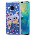 Cartoon Pattern Gold Foil Style Dropping Glue TPU Soft Protective Case for Huawei Mate 20(Loving Owl) - 1