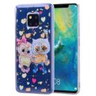 Cartoon Pattern Gold Foil Style Dropping Glue TPU Soft Protective Case for Huawei Mate20 Pro(Loving Owl) - 1