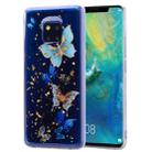 Cartoon Pattern Gold Foil Style Dropping Glue TPU Soft Protective Case for Huawei Mate20 Pro(Blue Butterfly) - 1