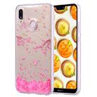 Cartoon Pattern Gold Foil Style Dropping Glue TPU Soft Protective Case for Huawei P20 Lite(Sakura) - 1