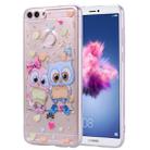 Cartoon Pattern Gold Foil Style Dropping Glue TPU Soft Protective Case for Huawei P Smart / Enjoy 7S(Loving Owl) - 1