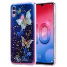 Cartoon Pattern Gold Foil Style Dropping Glue TPU Soft Protective Case for Huawei Honor 10 Lite(Blue Butterfly) - 1