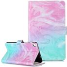 Colored Drawing Pattern Horizontal Flip PU Leather Case with Holder & Card Slots & Wallet For Galaxy Tab A 8.0 & S Pen (2019) / P205(Pink Green  Marble) - 1
