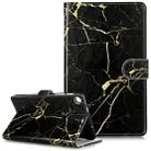 Colored Drawing Pattern Horizontal Flip PU Leather Case with Holder & Card Slots & Wallet For Galaxy Tab A 8.0 & S Pen (2019) / P205(Black Gold  Marble) - 1