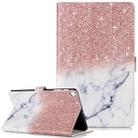 Colored Drawing Pattern Horizontal Flip PU Leather Case with Holder & Card Slots & Wallet For Galaxy Tab A 10.1 (2019) / T510(Rose Gold White  Marble) - 1