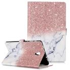 Colored Drawing Pattern Horizontal Flip PU Leather Case with Holder & Card Slots & Wallet For Galaxy Tab A 10.5 / T590(Rose Gold White  Marble) - 1